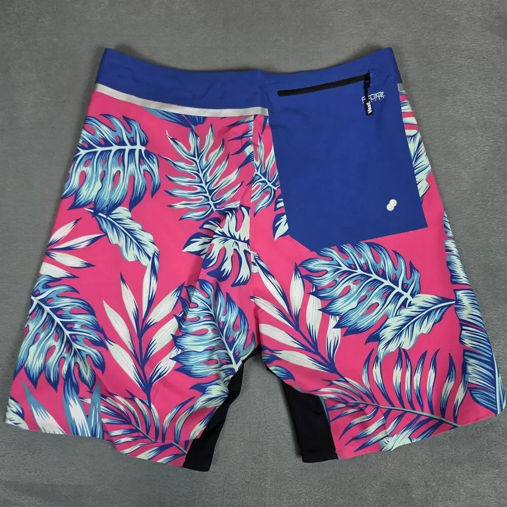 Vast Titanium Series Men's Board Shorts Size 32 Pink Blue Tropical Floral Swim T